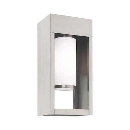 Bleecker 1 Light Brushed Nickel Outdoor Wall Lantern MPN:20982-91