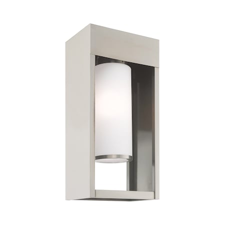 Bleecker 1 Light Brushed Nickel Outdoor Wall Lantern MPN:20983-91