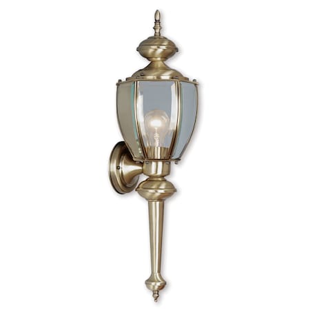 Outdoor Basics 1 Light Antique Brass Outdoor Wall Lantern MPN:2112-01