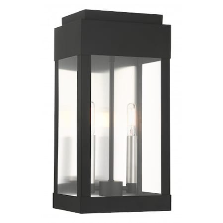 Black Outdoor Wall Lantern, 2 Light MPN:21235-04