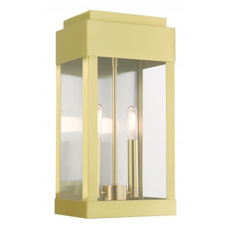 Satin BrassOutdoor Wall Lantern, 2 Light MPN:21235-12