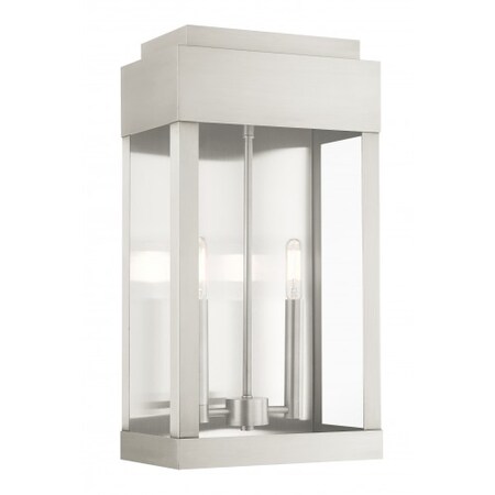 Brushed Nickel Outdoor Wall Lantern, 2 Li MPN:21238-91