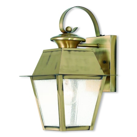 Mansfield 1 Light Antique Brass Outdoor Wall Lantern MPN:2162-01