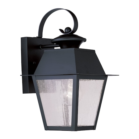 Mansfield 1 Light Black Outdoor Wall Lantern MPN:2162-04