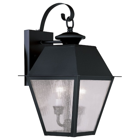 Mansfield 2 Light Black Outdoor Wall Lan MPN:2165-04