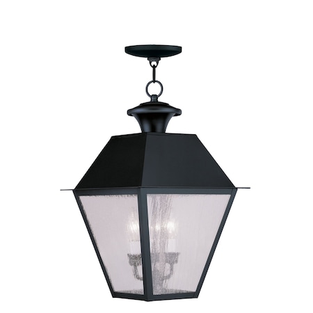 Mansfield 3 Light Black Outdoor Pendant Lantern MPN:2170-04