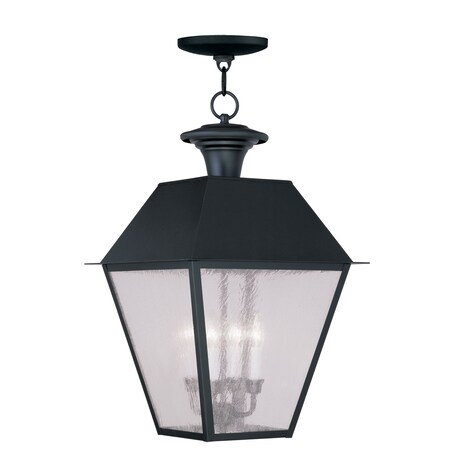 Mansfield 4 Light Black Outdoor Pendant Lantern MPN:2174-04