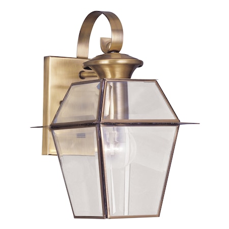 Westover 1 Light Antique Brass Outdoor Wall Lantern MPN:2181-01