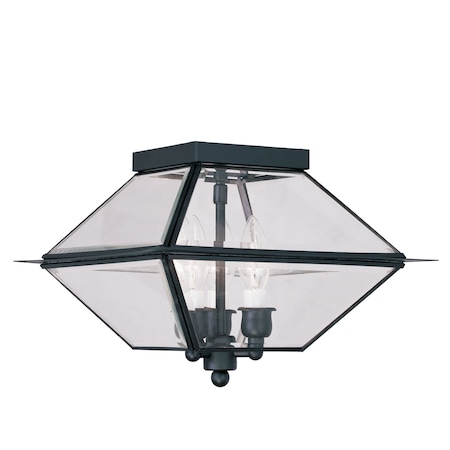 Westover 3 Light Black Outdoor Ceiling Mount MPN:2185-04