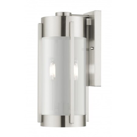 Brushed Nickel Outdoor Wall Lantern, 2 Li MPN:22382-91