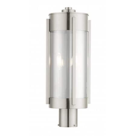 Brushed Nickel Outdoor Post Top Lantern, MPN:22386-91