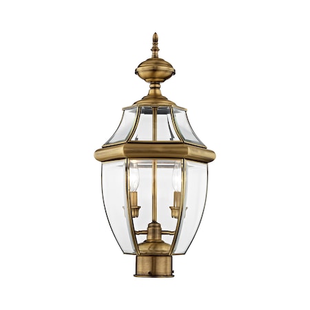 Monterey 2 Light Antique Brass Outdoor Post Top Lantern MPN:2254-01