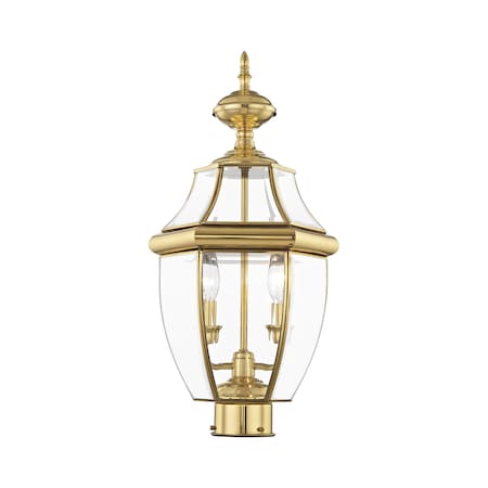 Monterey 2 Light Polished Brass Outdoor Post Top Lantern MPN:2254-02