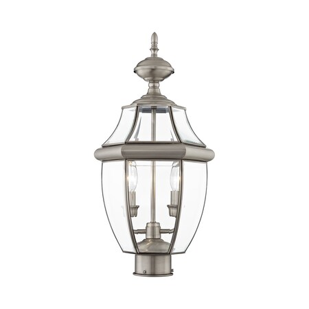 Monterey 2 Light Brushed Nickel Outdoor Post Top Lantern MPN:2254-91