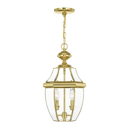 Monterey 2 Light Polished Brass Outdoor Pendant Lantern MPN:2255-02