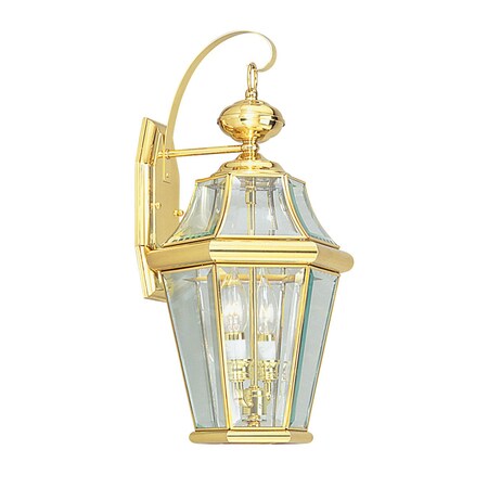 Georgetown 2 Light Polished Brass Outdoor Wall Lantern MPN:2261-02