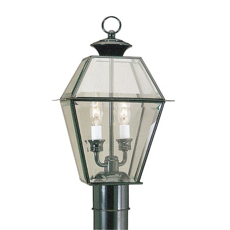 Westover 2 Light Black Outdoor Post Top Lantern MPN:2284-04