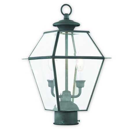 Westover 2 Light Charcoal Outdoor Post Top Lantern MPN:2284-61