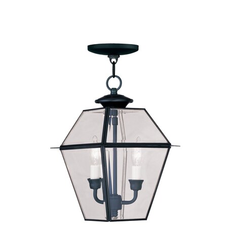 Westover 2 Light Black Outdoor Pendant Lantern MPN:2285-04