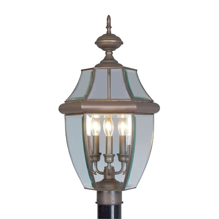 Monterey 3 Light Bronze Outdoor Post Top Lantern MPN:2354-07