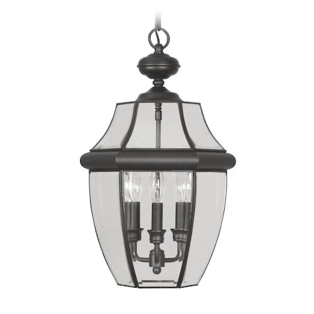 Monterey 3 Light Black Outdoor Pendant L MPN:2355-04
