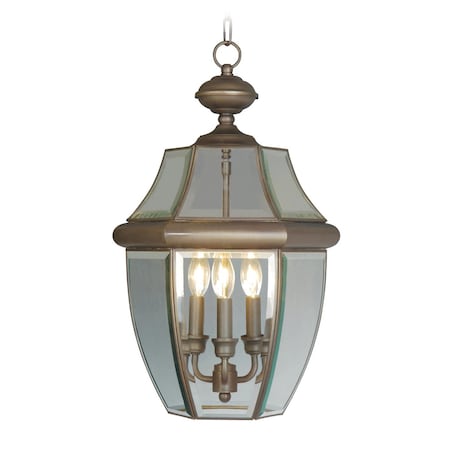 Monterey 3 Light Bronze Outdoor Pendant Lantern MPN:2355-07