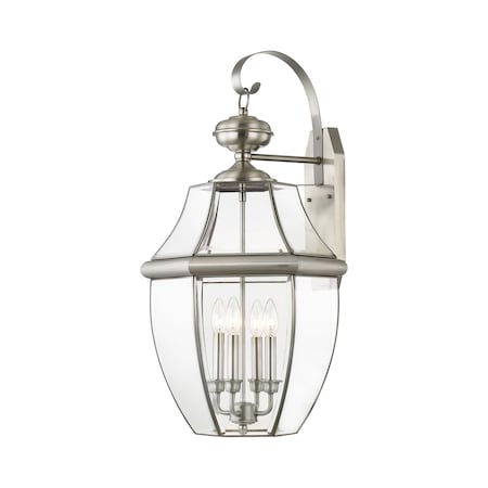Monterey 4 Light Brushed Nickel Outdoor Wall Lantern MPN:2356-91