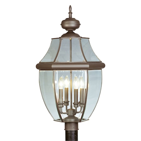 Monterey 4 Light Bronze Outdoor Post Top Lantern MPN:2358-07