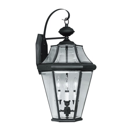 Georgetown 3 Light Black Outdoor Wall Lantern MPN:2361-04
