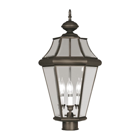 Georgetown 3 Light Bronze Outdoor Post Top Lantern MPN:2364-07