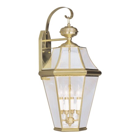 Georgetown 4 Light Polished Brass Outdoor Wall Lantern MPN:2366-02