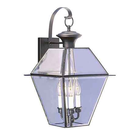 Westover 3 Light Black Outdoor Wall Lantern MPN:2381-04