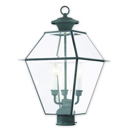 Westover 3 Light Charcoal Outdoor Post Top Lantern MPN:2384-61