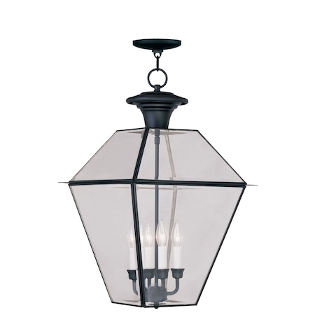 Westover 4 Light Black Outdoor Pendant Lantern MPN:2387-04