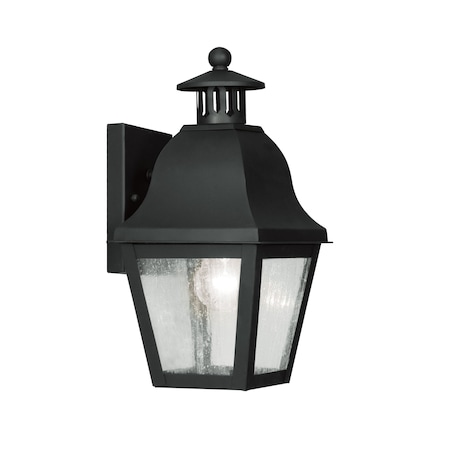 Amwell 1 Light Black Outdoor Wall Lantern MPN:2550-04
