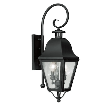 Amwell 2 Light Black Outdoor Wall Lantern MPN:2551-04