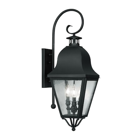 Amwell 3 Light Black Outdoor Wall Lantern MPN:2555-04