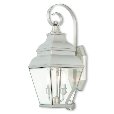 Exeter 2 Light Brushed Nickel Outdoor Wall Lantern MPN:2591-91