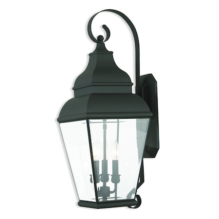 Exeter 3 Light Black Outdoor Wall Lantern MPN:2593-04