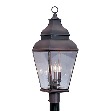 Exeter 3 Light Bronze Outdoor Post Top Lantern MPN:2594-07