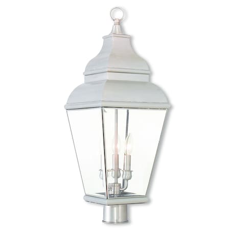 Exeter 3 Light Brushed Nickel Outdoor Po MPN:2594-91