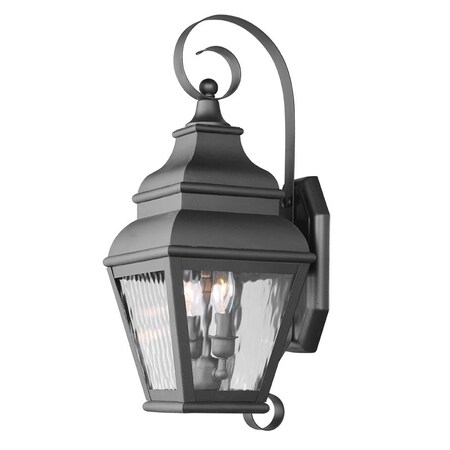 Exeter 2 Light Black Outdoor Wall Lanter MPN:2602-04