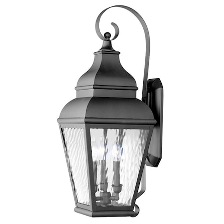 Exeter 3 Light Black Outdoor Wall Lantern MPN:2605-04