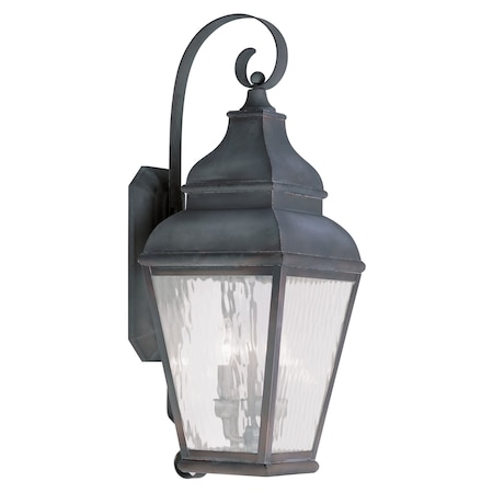Exeter 3 Light Charcoal Outdoor Wall Lantern MPN:2605-61