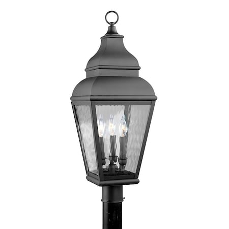 Exeter 3 Light Black Outdoor Post Top Lantern MPN:2606-04