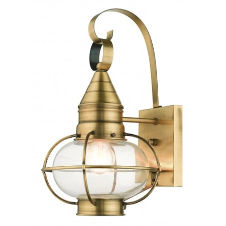 Antique Brass Outdoor Wall Lantern, 1 Lig MPN:26901-01