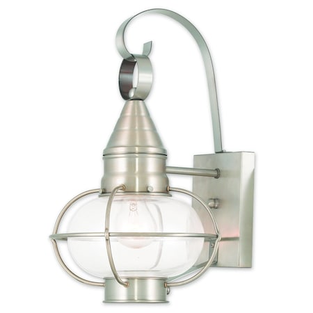Newburyport 1 Light Brushed Nickel Outdoor Wall Lantern MPN:26901-91