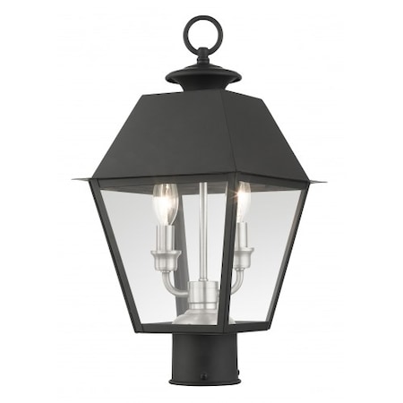 Black Outdoor Post Top Lantern, 2 Light MPN:27216-04