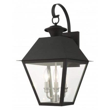 Black Outdoor Wall Lantern, 3 Light MPN:27218-04