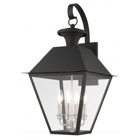 Black Outdoor Wall Lantern, 4 Light MPN:27222-04